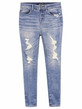 Judy Blue Light Blue Distressed Skinny Jeans